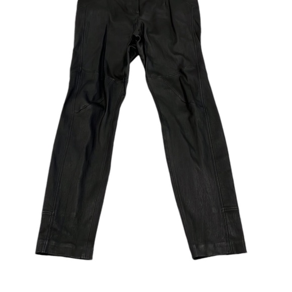 DVF Diane Von Furstenberg size 14 black “Liberty”leather pants straight leg - Picture 7 of 13